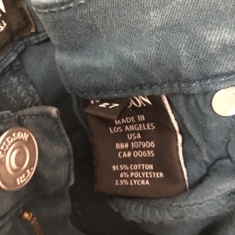 Hudson Teal Nico Super Skinny Mid-Rise Stretch Jeans - Picture 6 of 13